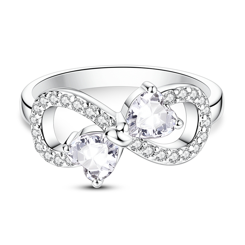 Women's 925 Silver Eternal Bow Ring, Heartfelt Gift